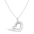 Matte finish diamond heart pendant necklace in rhodium sterling silver bijoux-nyc direct