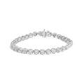 Quatrefoil diamond flower tennis bracelet in sterling silver 1 cttw bijoux-nyc direct