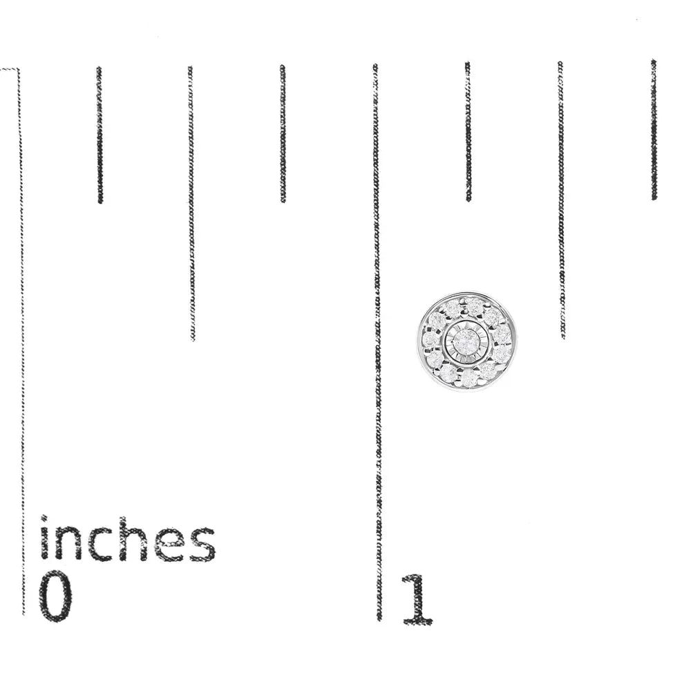 Round diamond miracle halo stud earrings in sterling silver 1/4 cttw bijoux-nyc direct