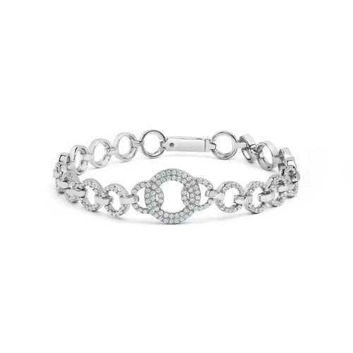 1.00 ct diamond open circle link bracelet in rhodium-plated silver bijoux-nyc direct