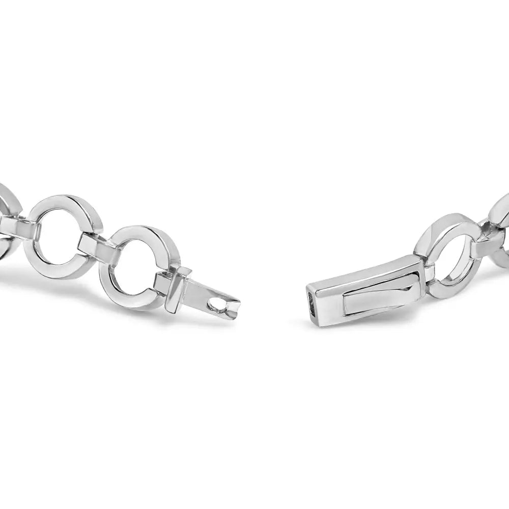 1.00 ct diamond open circle link bracelet in rhodium-plated silver bijoux-nyc direct