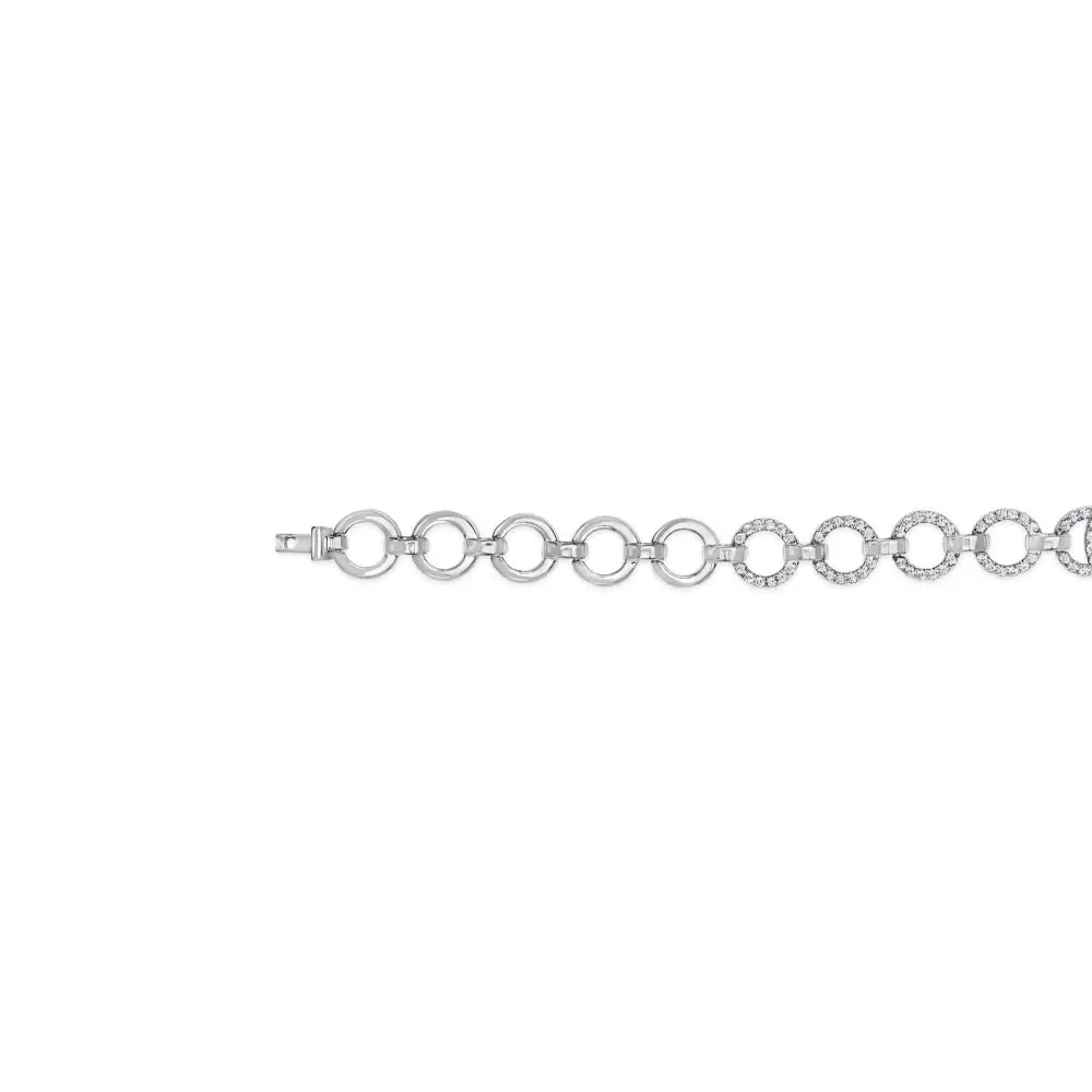 1.00 ct diamond open circle link bracelet in rhodium-plated silver bijoux-nyc direct