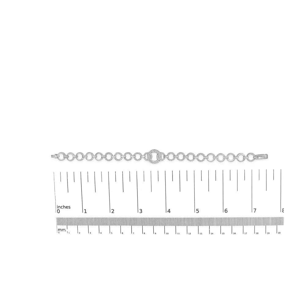 1.00 ct diamond open circle link bracelet in rhodium-plated silver bijoux-nyc direct