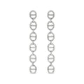 1.0 cttw diamond interconnected oval link dangle earrings in sterling silver bijoux-nyc direct