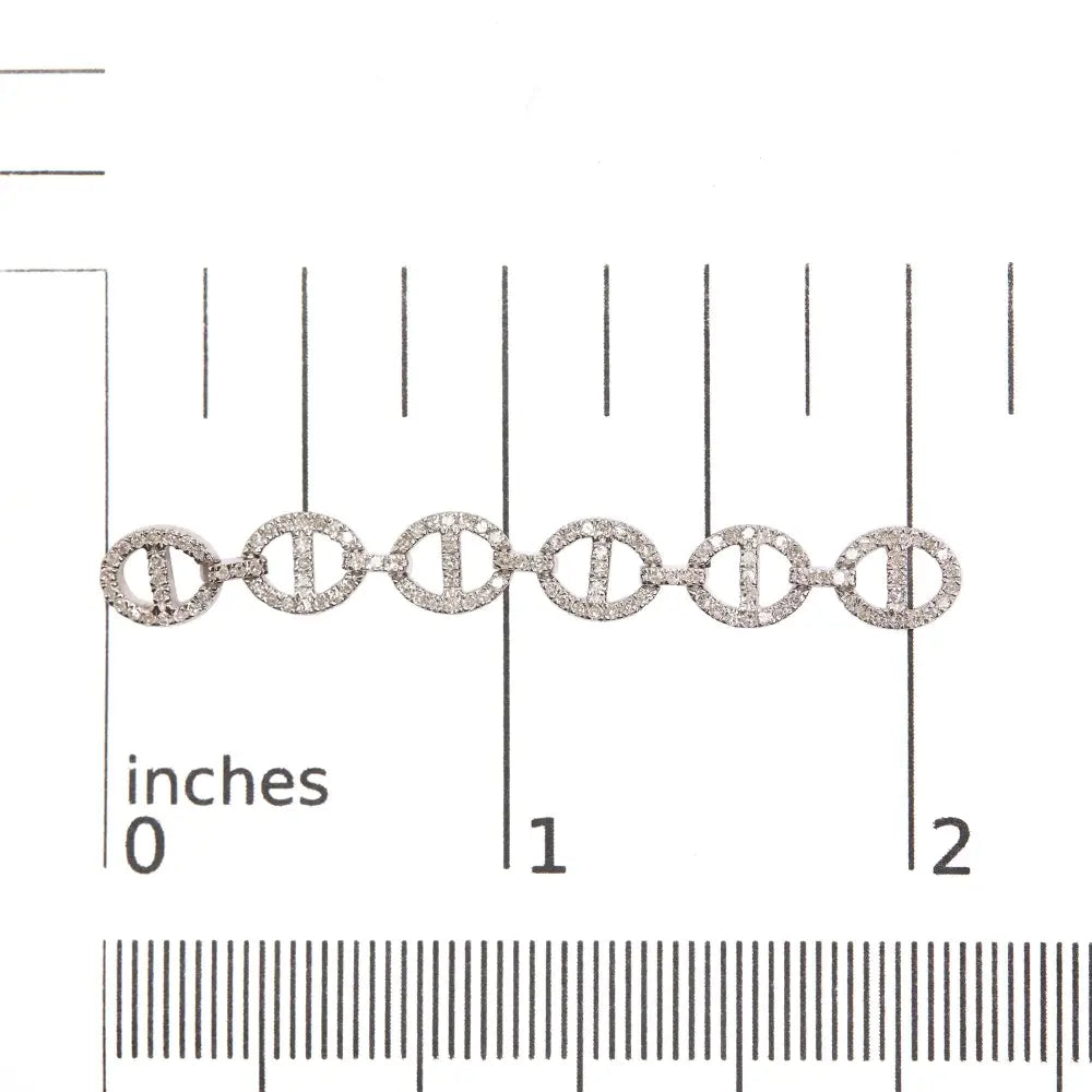 1.0 cttw diamond interconnected oval link dangle earrings in sterling silver bijoux-nyc direct