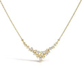 Diamond scattered v-shape necklace in 14k yellow gold – 1/2 cttw 18’’
