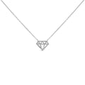 Diamond geometric pendant necklace in sterling silver 0.16 cttw bijoux-nyc direct