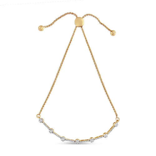 0.33 cttw diamond link bolo bracelet in 14k gold plated sterling silver bijoux-nyc direct