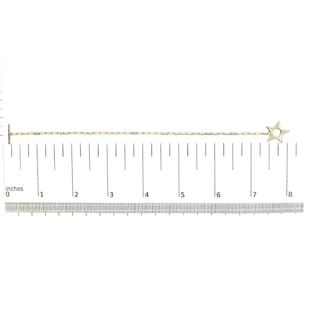 Diamond star charm paperclip bracelet in 18k gold plated sterling silver bijoux-nyc direct