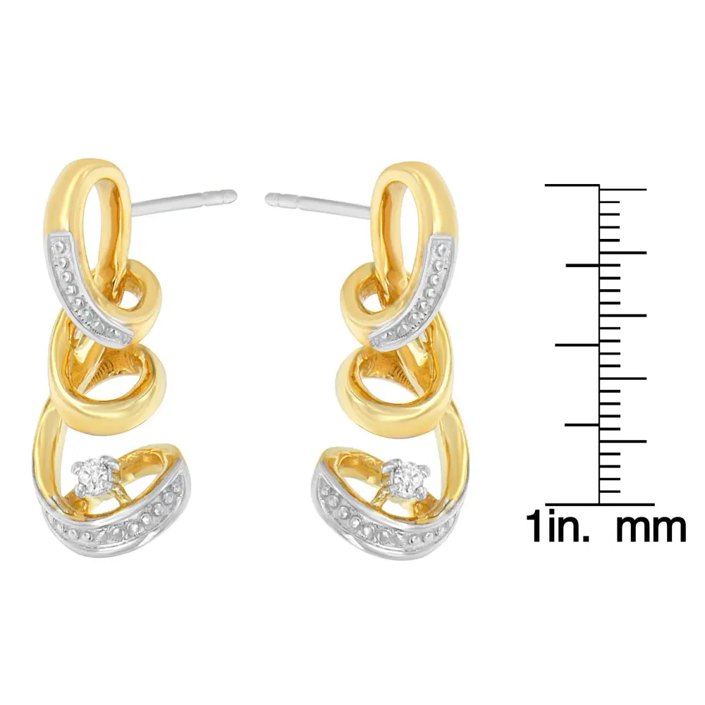 Espira 10K Two Tone Gold Round cut Diamond Earring (0.05 cttw, J-K Color, I2-I3 Clarity) - Bijoux-NYC Direct
