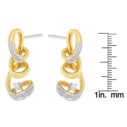 Espira 10K Two Tone Gold Round cut Diamond Earring (0.05 cttw, J-K Color, I2-I3 Clarity) - Bijoux-NYC Direct