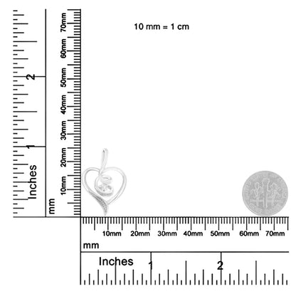 Espira 10k white gold.03 cttw diamond accented round cut swirl open heart 18’’ pendant necklace (i j color i2 i3 clarity)