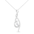 Diamond swirl pendant necklace in 10k white gold – 1/10 cttw bijoux-nyc direct