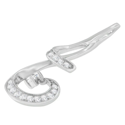 Espira 10k white gold 1/5 cttw brilliant cut diamond sparkling spiral 18’’ pendant necklace (j k color i2 i3 clarity)
