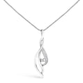 Diamond accent open cascade twist pendant necklace in 10k white gold – 1/10 cttw bijoux-nyc direct