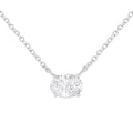 East-west oval lab-grown diamond solitaire pendant in 10k white gold 1/2 cttw bijoux-nyc direct