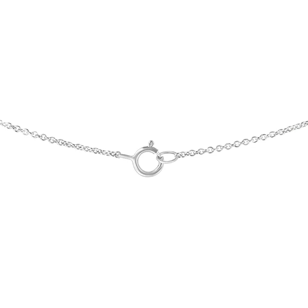 IGI Certified 14k White Gold 1/2 cttw Lab Grown Oval Shape Solitaire Diamond East West 18" Pendant Necklace (E-F Color, VS1-VS2 Clarity) - Bijoux-NYC Direct