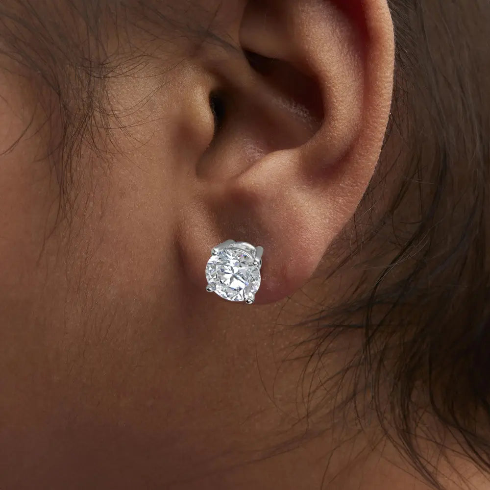 5ct lab grown diamond stud earrings 14k white gold igi certified bijoux-nyc direct