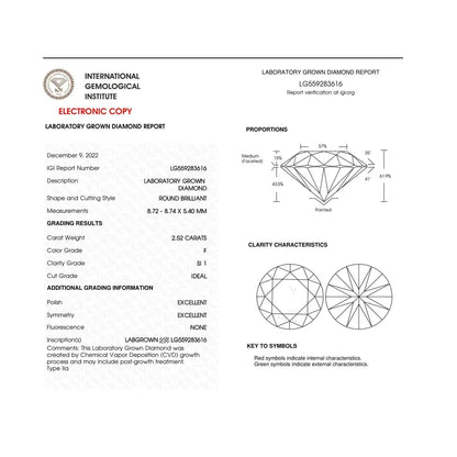 IGI Certified 14K White Gold 5.00 Cttw Round Brilliant-Cut Lab Grown Diamond Classic 4-Prong Stud Earrings with Screw Backs (F-G Color, SI1 Clarity) - Bijoux-NYC Direct