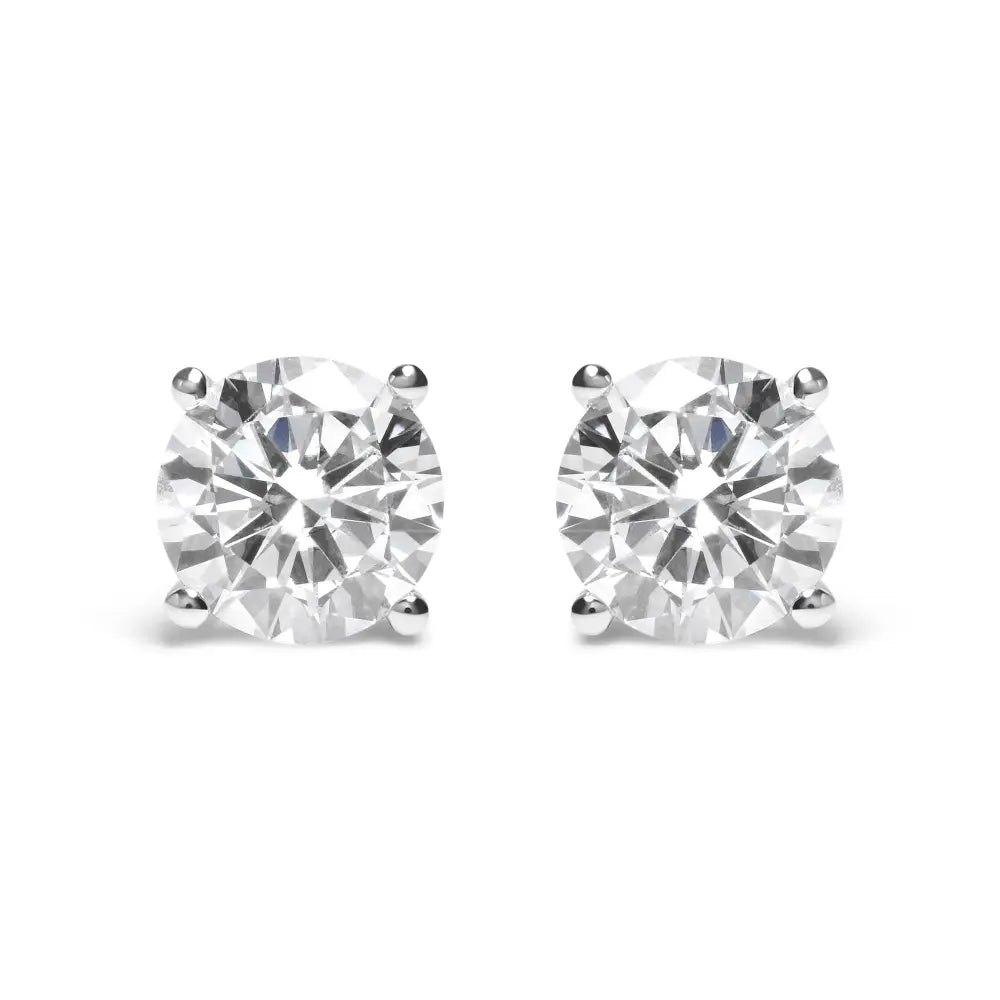 5ct lab grown diamond stud earrings 14k white gold igi certified bijoux-nyc direct