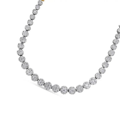 IGI Certified 14K Yellow Gold 14 3/4 cttw Pave Set Round-Cut Diamond Riviera Necklace (F-G Color, S2-I1 Clarity) - Bijoux-NYC Direct