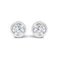 1/2 ct lab-grown diamond bezel solitaire stud earrings in 14k white gold bijoux-nyc direct