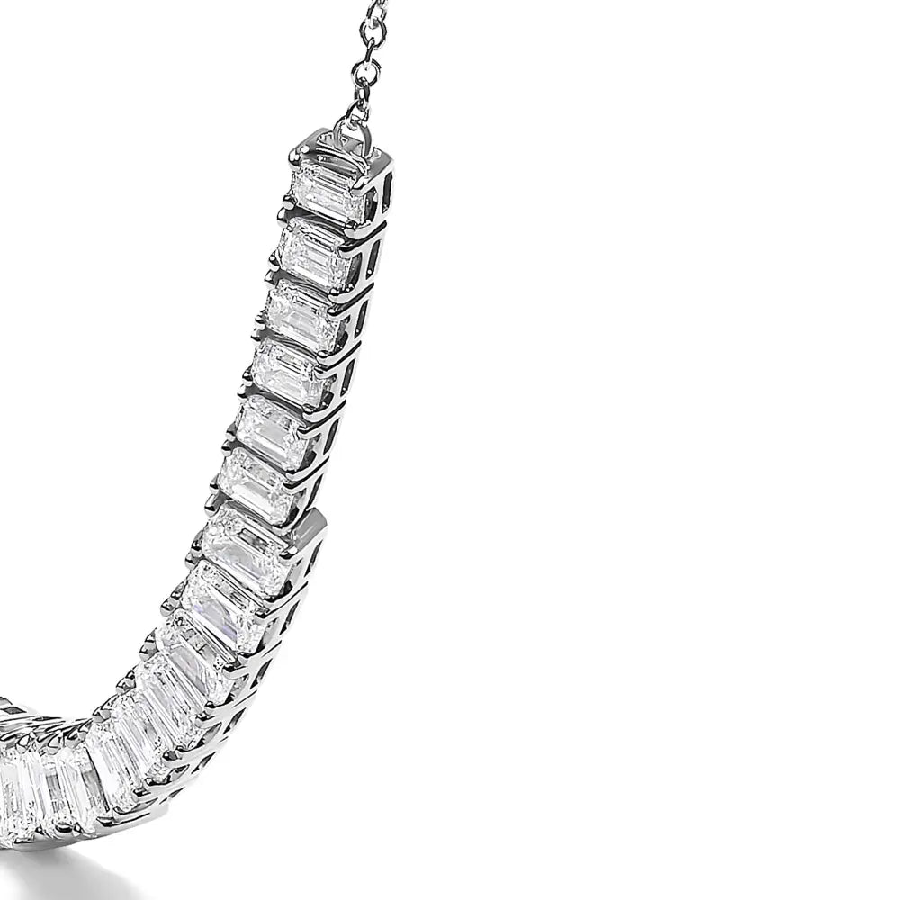 5.0 cttw emerald cut lab-grown diamond station necklace in 14k white gold bijoux-nyc direct