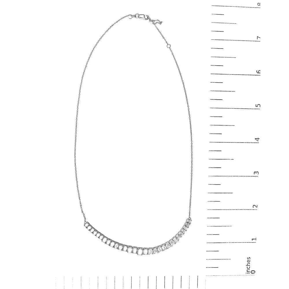 5.0 cttw emerald cut lab-grown diamond station necklace in 14k white gold bijoux-nyc direct