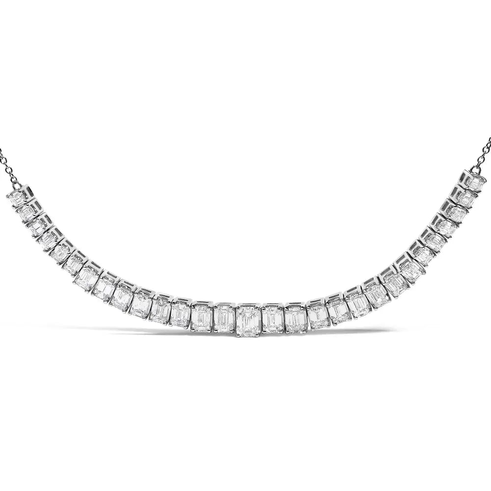 5.0 cttw emerald cut lab-grown diamond station necklace in 14k white gold bijoux-nyc direct