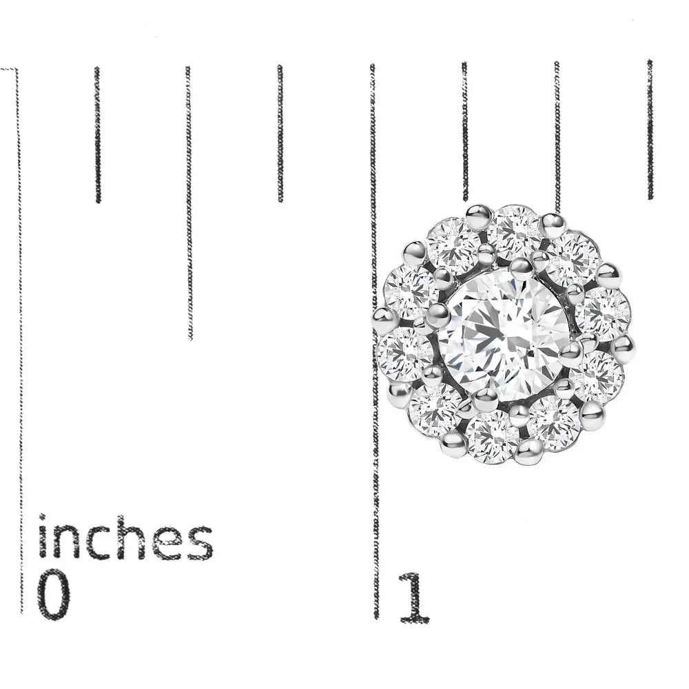 1.5 cttw lab-grown diamond halo stud earrings in 10k white gold bijoux-nyc direct