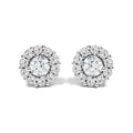 1.5 cttw lab-grown diamond halo stud earrings in 10k white gold bijoux-nyc direct