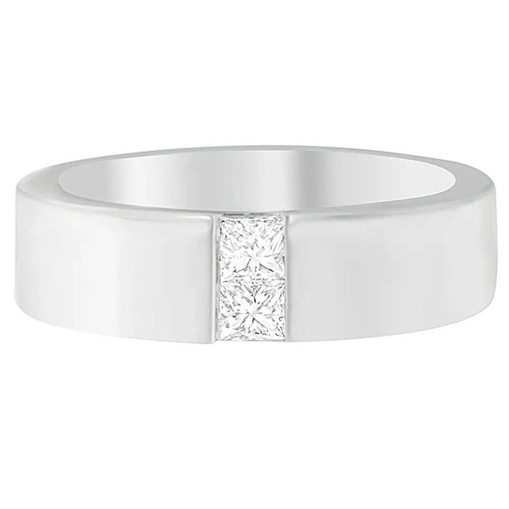 Men’s 1/4 ct. Tdw princess diamond channel band in 14k white gold bijoux-nyc direct
