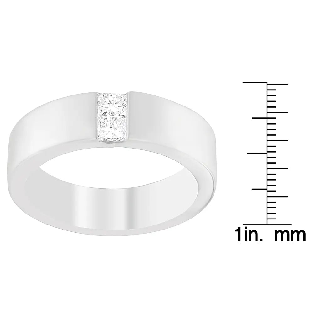 Men’s 1/4 ct. Tdw princess diamond channel band in 14k white gold bijoux-nyc direct