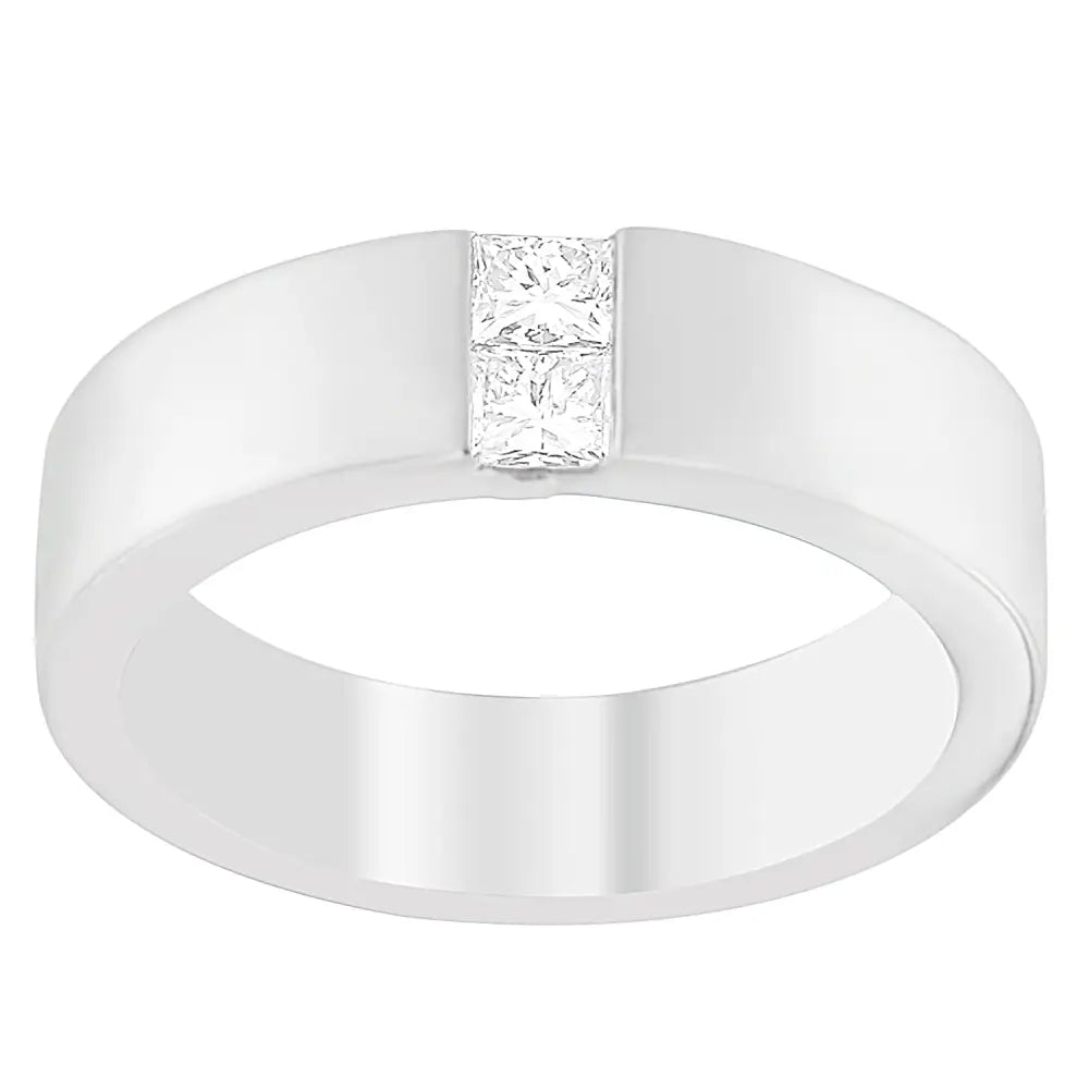 Men’s 1/4 ct. Tdw princess diamond channel band in 14k white gold bijoux-nyc direct