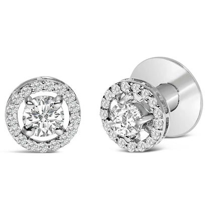 Men's 14K White Gold 1 3/4 Cttw Lab Grown Diamond Halo Cufflink - Bijoux-NYC Direct