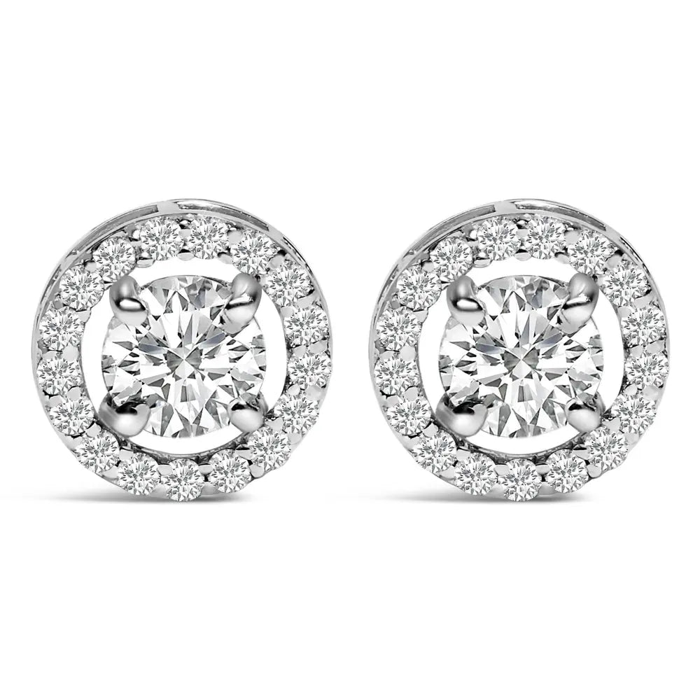 Men's 14K White Gold 1 3/4 Cttw Lab Grown Diamond Halo Cufflink - Bijoux-NYC Direct