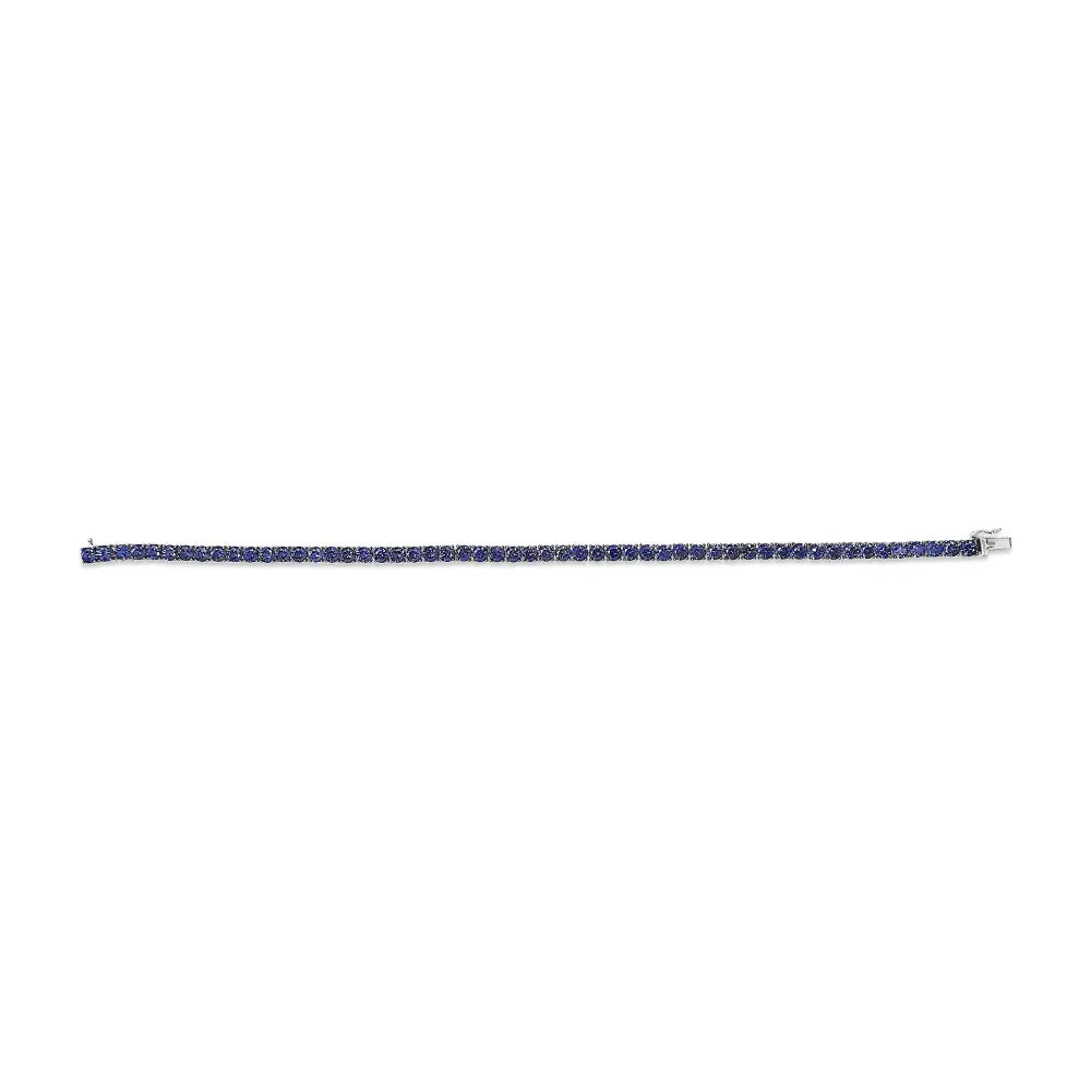 Men’s.925 sterling silver created blue sapphire tennis bracelet 8.5’’ inches bracelets/bracelet/tennis handcrafted