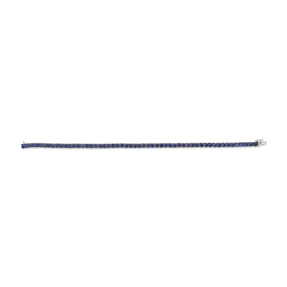 Men’s.925 sterling silver created blue sapphire tennis bracelet 8.5’’ inches bracelets/bracelet/tennis handcrafted