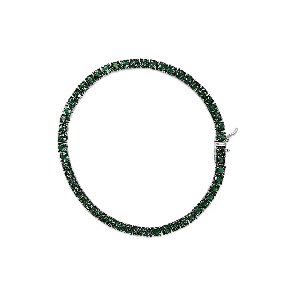 Men’s.925 sterling silver created green emerald tennis bracelet 8.5’’ inches bracelets/bracelet/tennis handcrafted