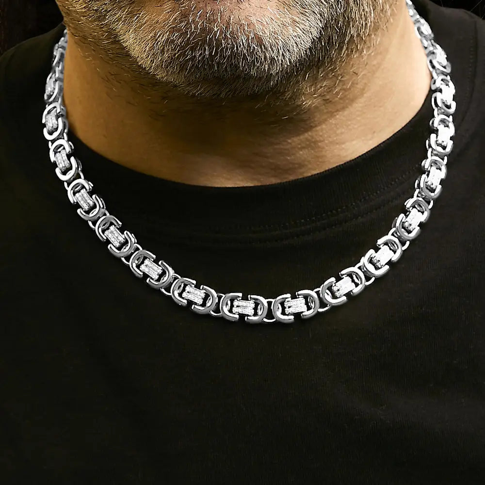 Men’s 2.50 ct natural diamond eternity station necklace in sterling silver bijoux-nyc direct