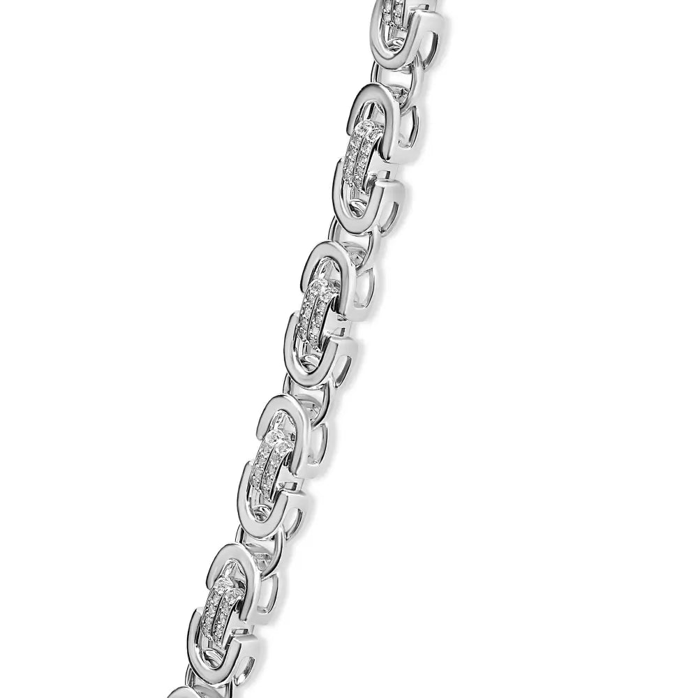 Men’s 2.50 ct natural diamond eternity station necklace in sterling silver bijoux-nyc direct