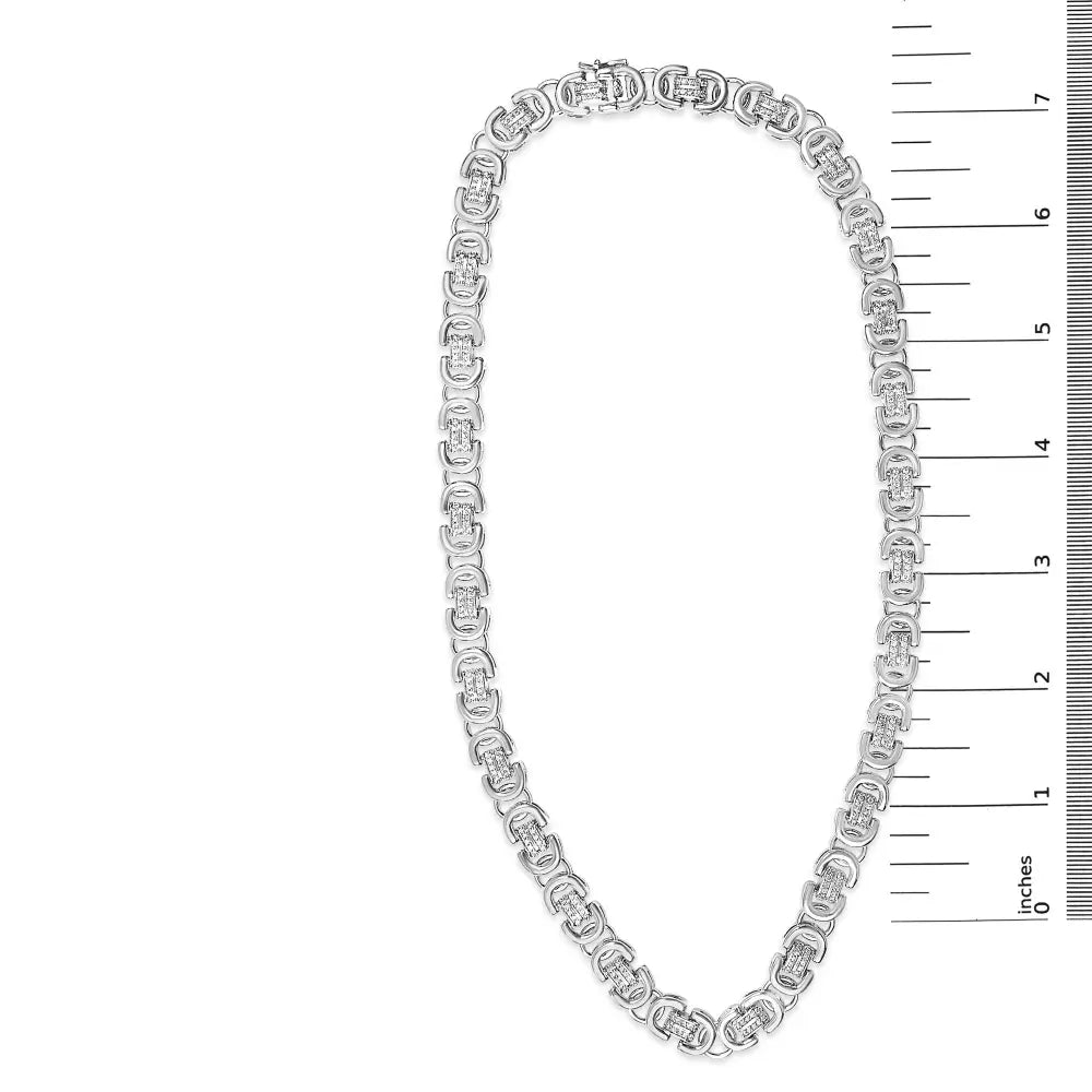 Men’s 2.50 ct natural diamond eternity station necklace in sterling silver bijoux-nyc direct