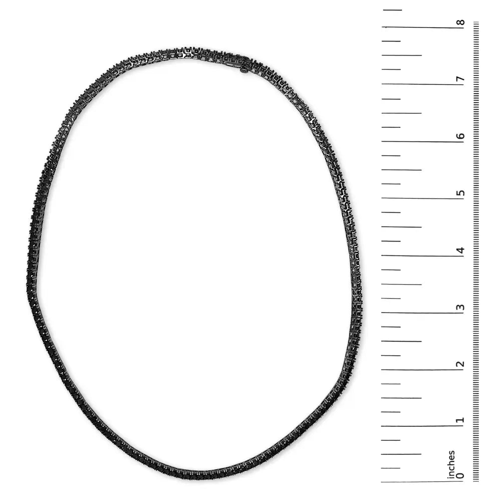 Men’s sterling silver 3mm black onyx 20 inch tennis necklace bijoux-nyc direct