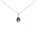 0.30 ctw mixed orange black and white diamond pear halo necklace 10k gold bijoux-nyc direct