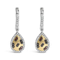 Multi-color diamond pear dangle earrings in gold-plated silver 0.30 ct bijoux-nyc direct