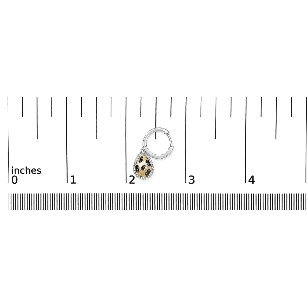 Multi-color diamond pear dangle earrings in gold-plated silver 0.30 ct bijoux-nyc direct