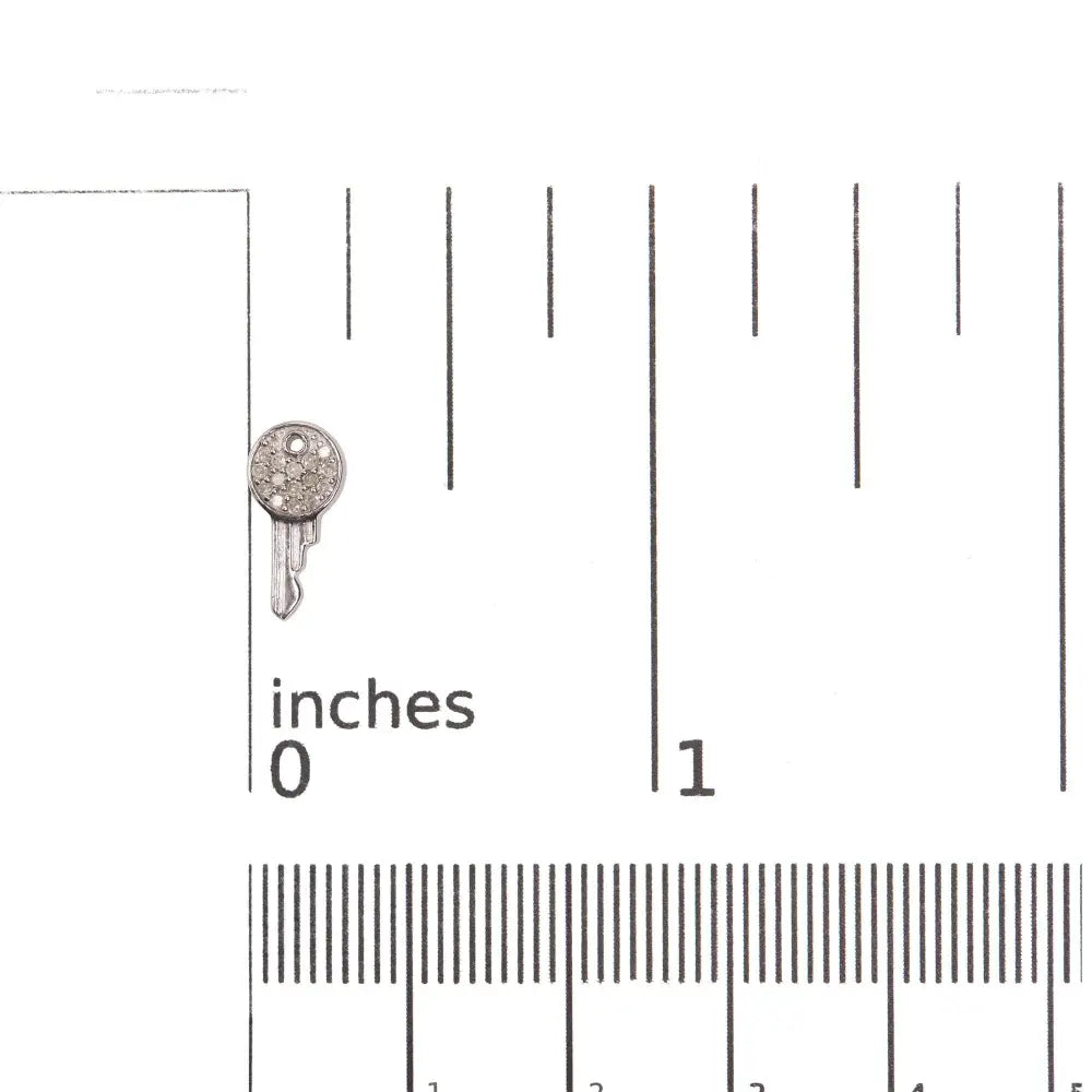 Natural diamond key motif stud earrings in sterling silver 1/6 cttw bijoux-nyc direct
