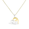 Open heart swirl pendant necklace in 10k gold over sterling silver – 18’’