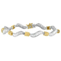 10k two-tone gold 2.00cttw baguette diamond spiral bracelet bijoux-nyc direct