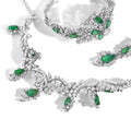 Platinum brazilian emerald and diamond jewelry set 38.30ct 19.76ct bijoux-nyc direct